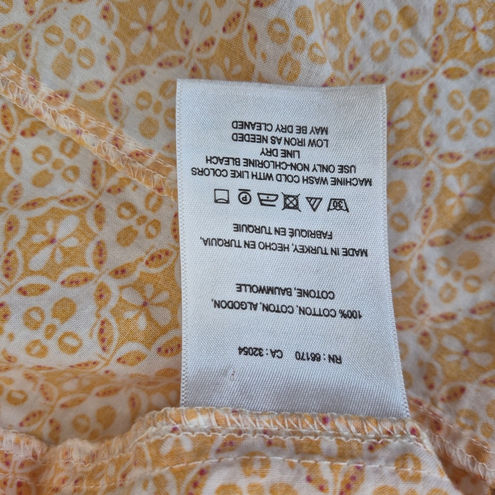 MAEVE Anthropologie Petrin Button-Down Shirt Womens 2‎ Orange & White Geometric - Picture 6 of 8